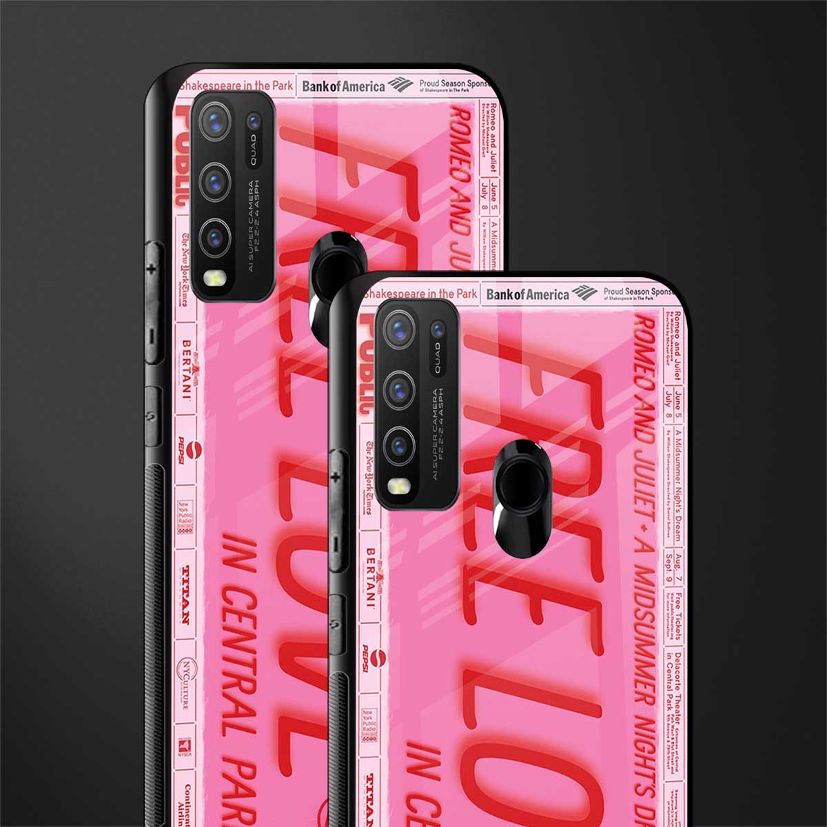free love glass case for vivo y50 image-2