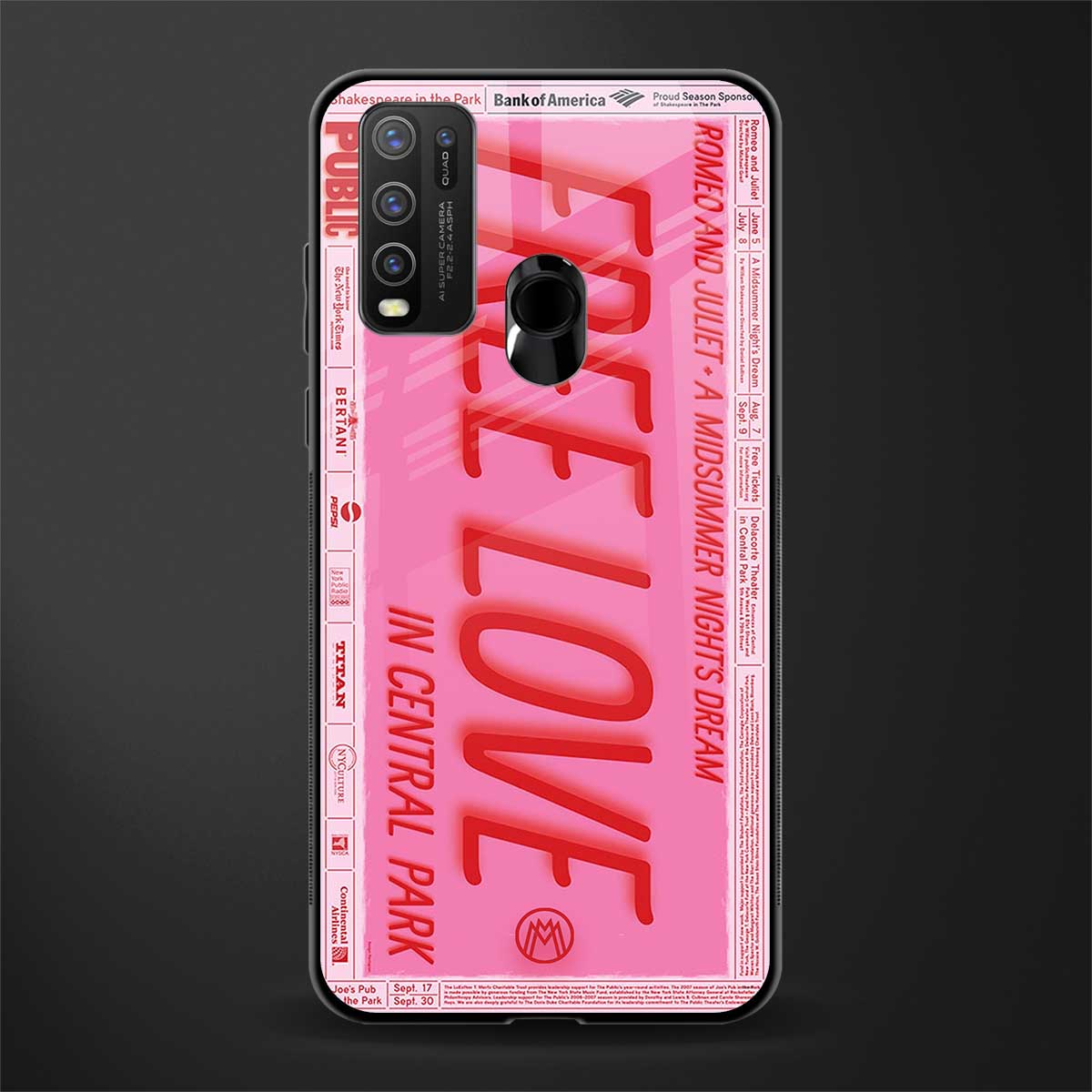 free love glass case for vivo y50 image