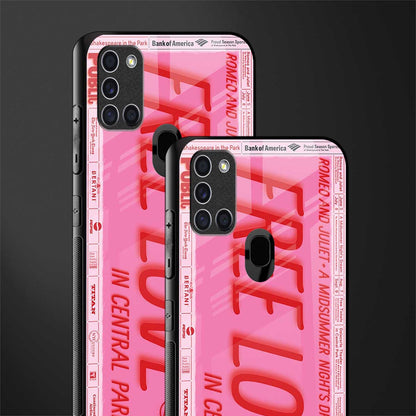 free love glass case for samsung galaxy a21s image-2