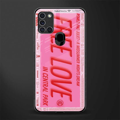 free love glass case for samsung galaxy a21s image