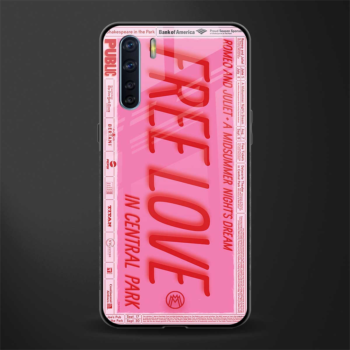 free love glass case for oppo f15 image