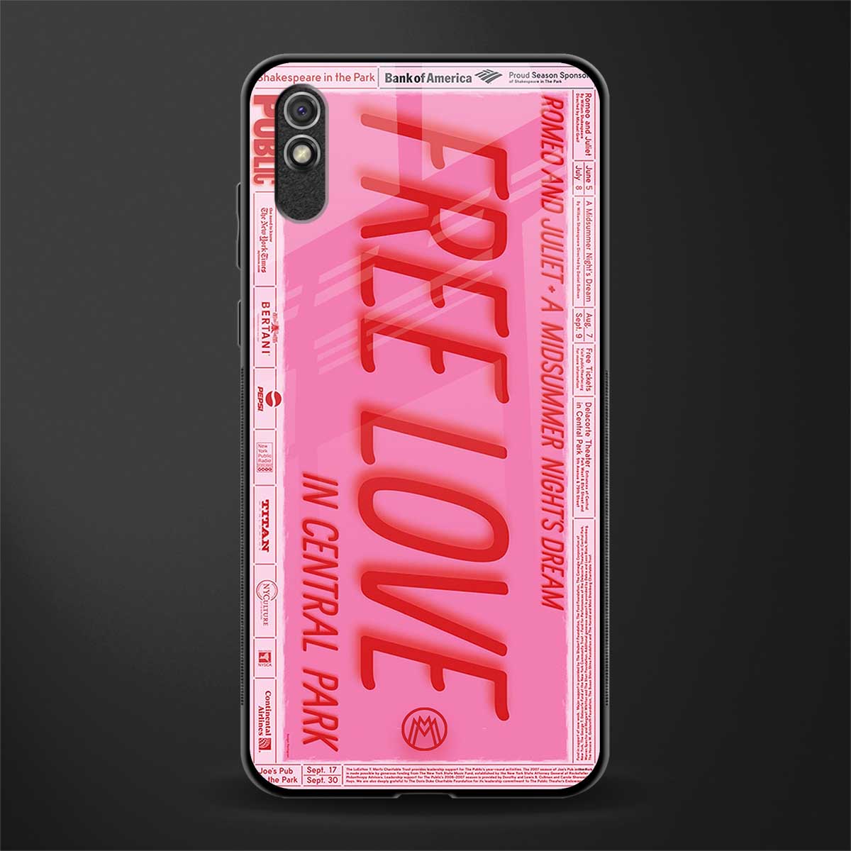 free love glass case for redmi 9a sport image