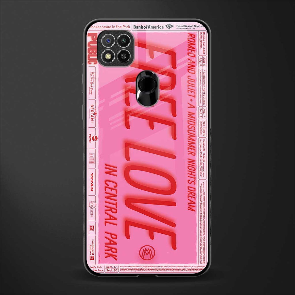 free love glass case for redmi 9c image