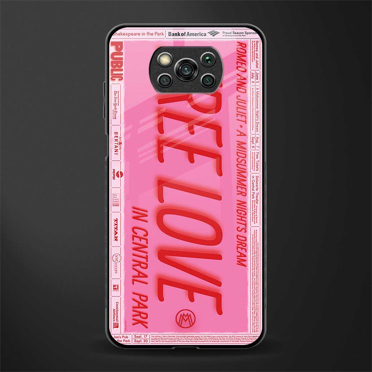 free love glass case for poco x3 pro image