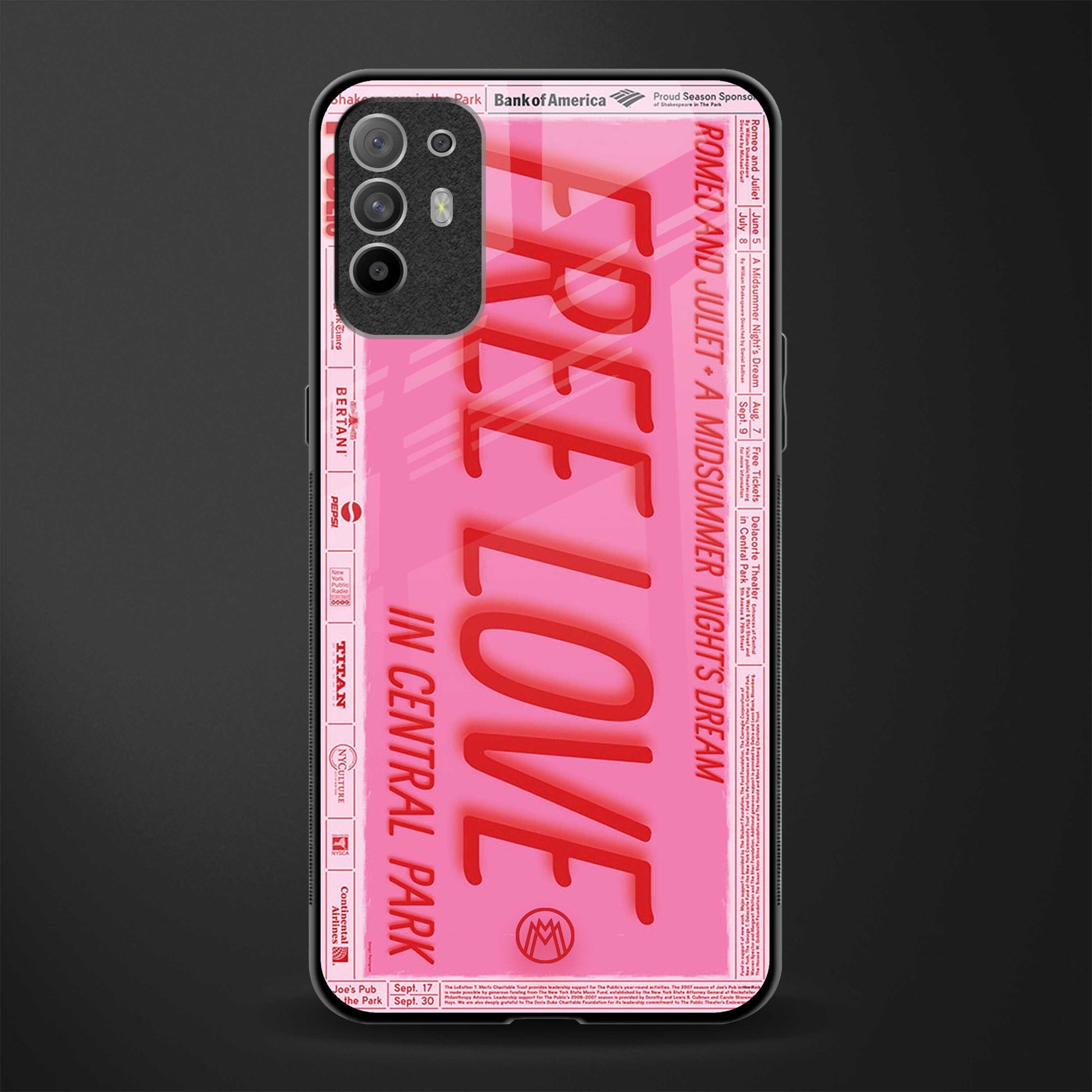 free love glass case for oppo f19 pro plus image