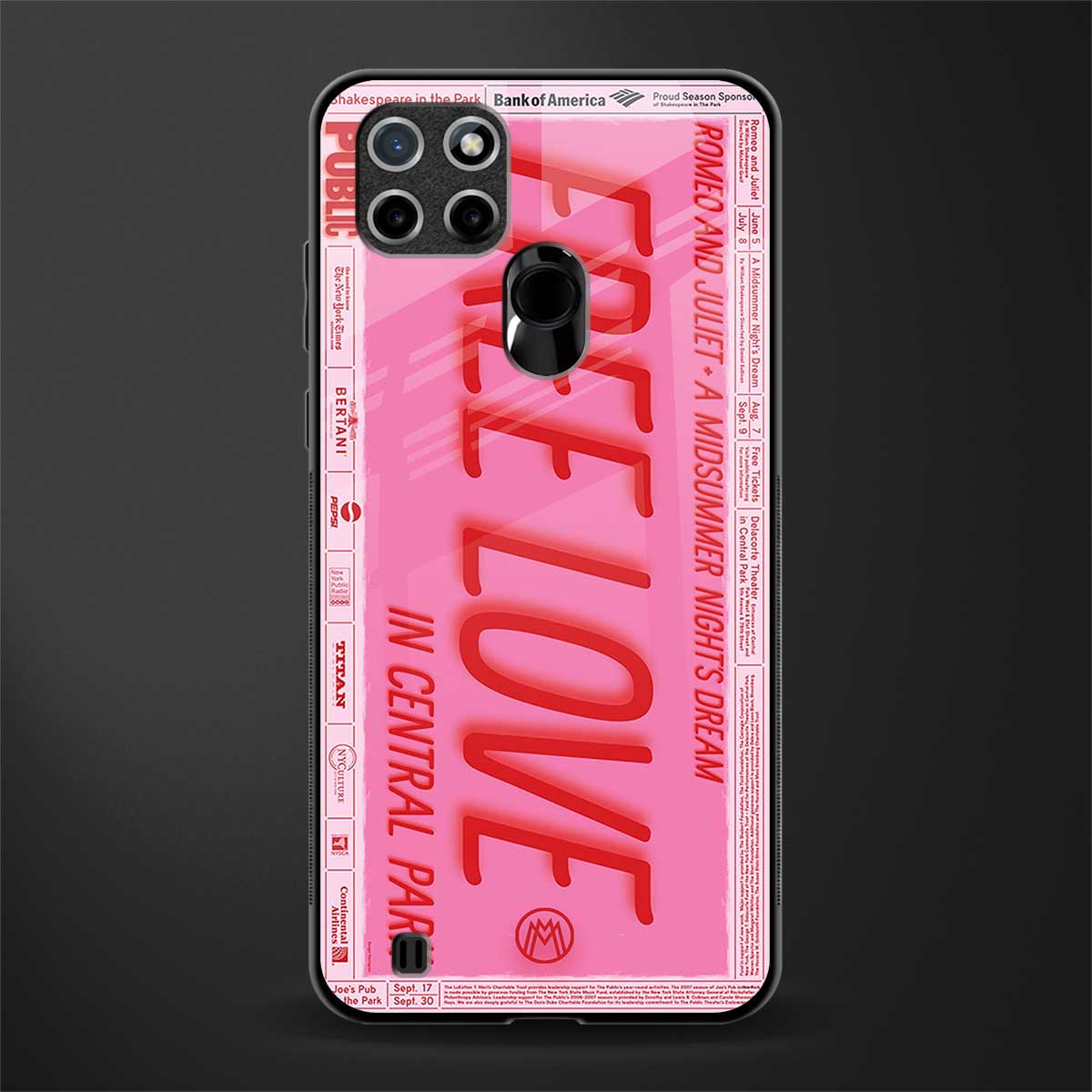 free love glass case for realme c21 image
