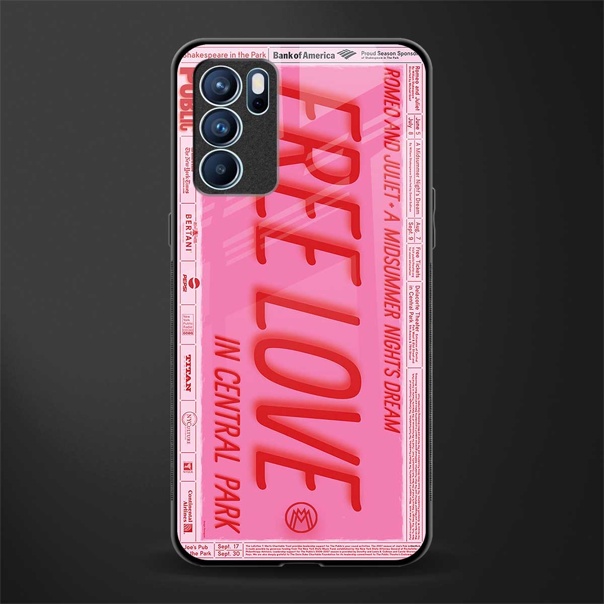 free love glass case for oppo reno6 5g image