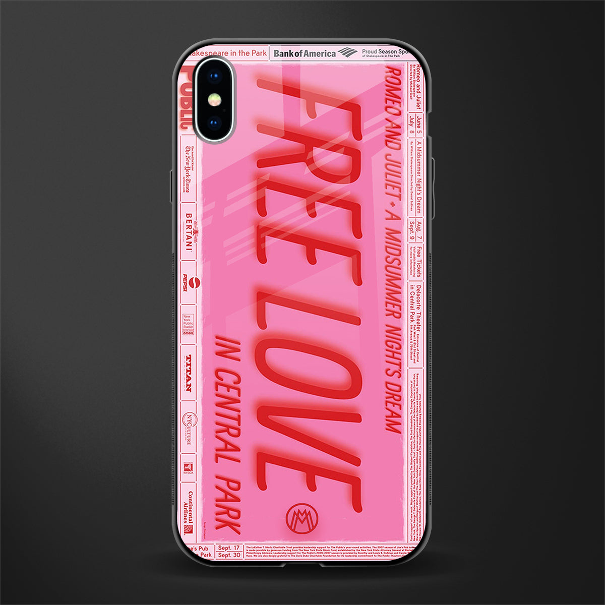 free love glass case for iphone xs max image