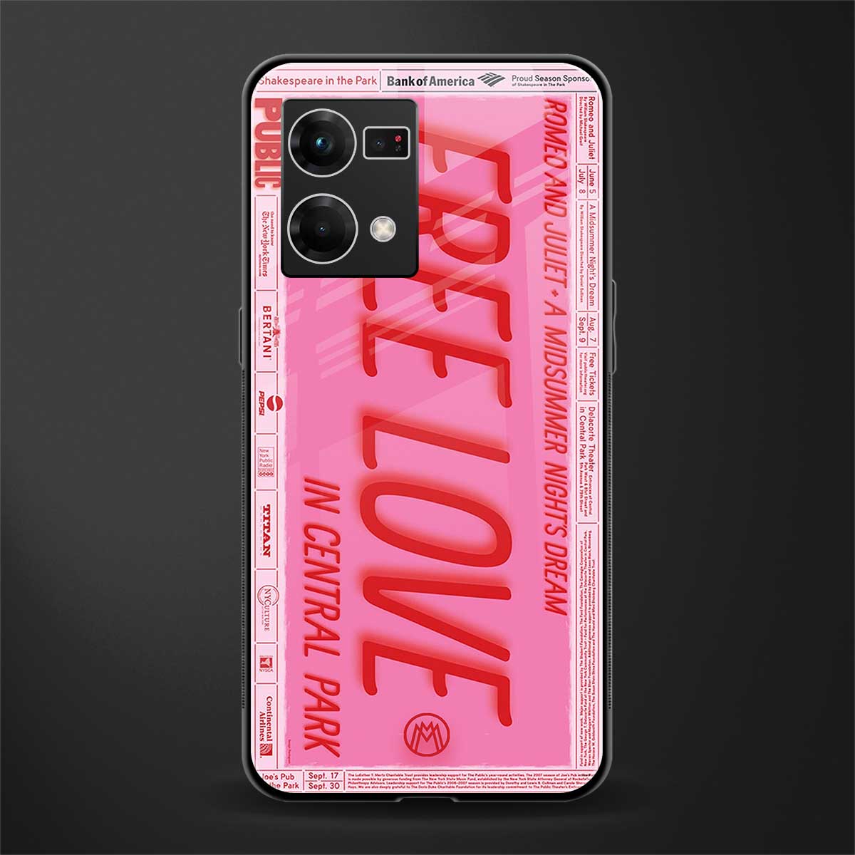free love back phone cover | glass case for oppo f21 pro 4g