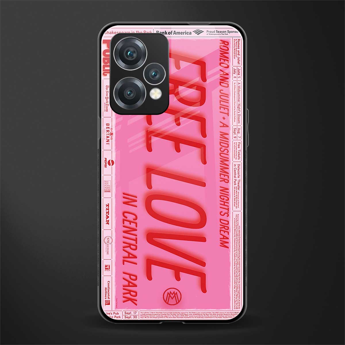 free love back phone cover | glass case for oneplus nord ce 2 lite 5g