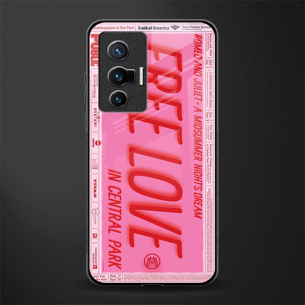 free love glass case for vivo x70 image