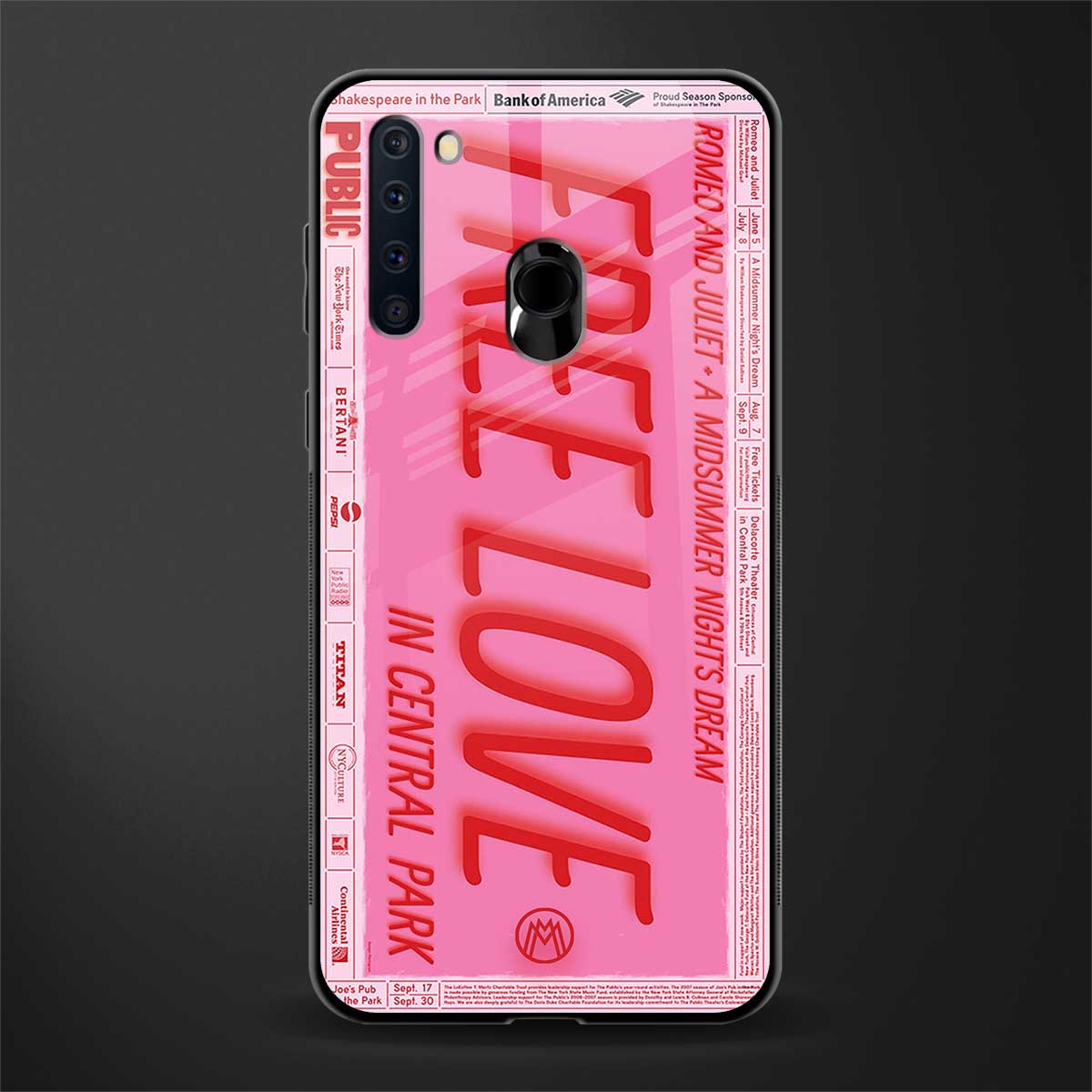 free love glass case for samsung a21 image