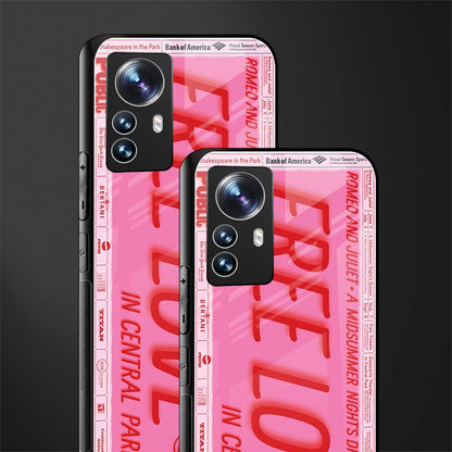 free love back phone cover | glass case for xiaomi 12 pro