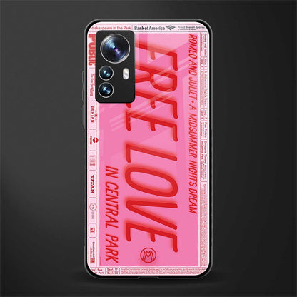 free love back phone cover | glass case for xiaomi 12 pro