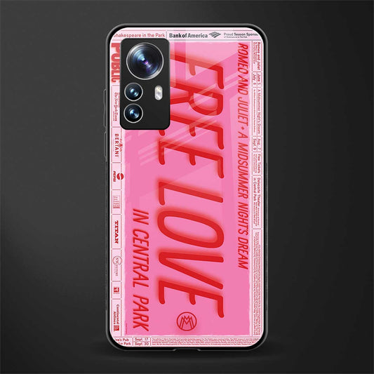 free love back phone cover | glass case for xiaomi 12 pro