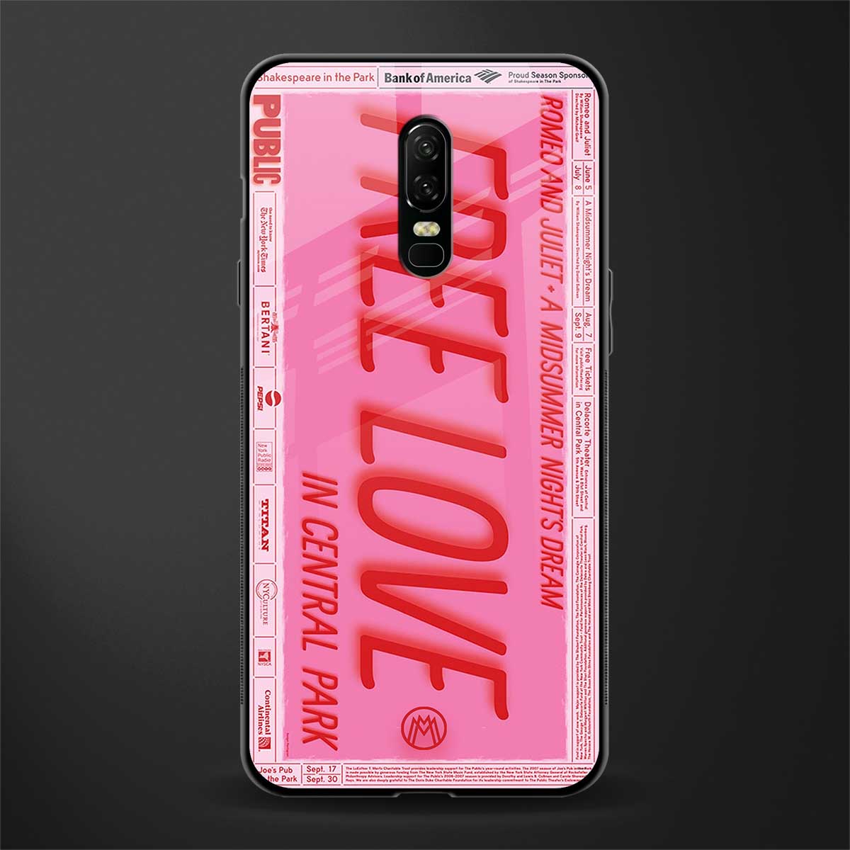 free love glass case for oneplus 6 image