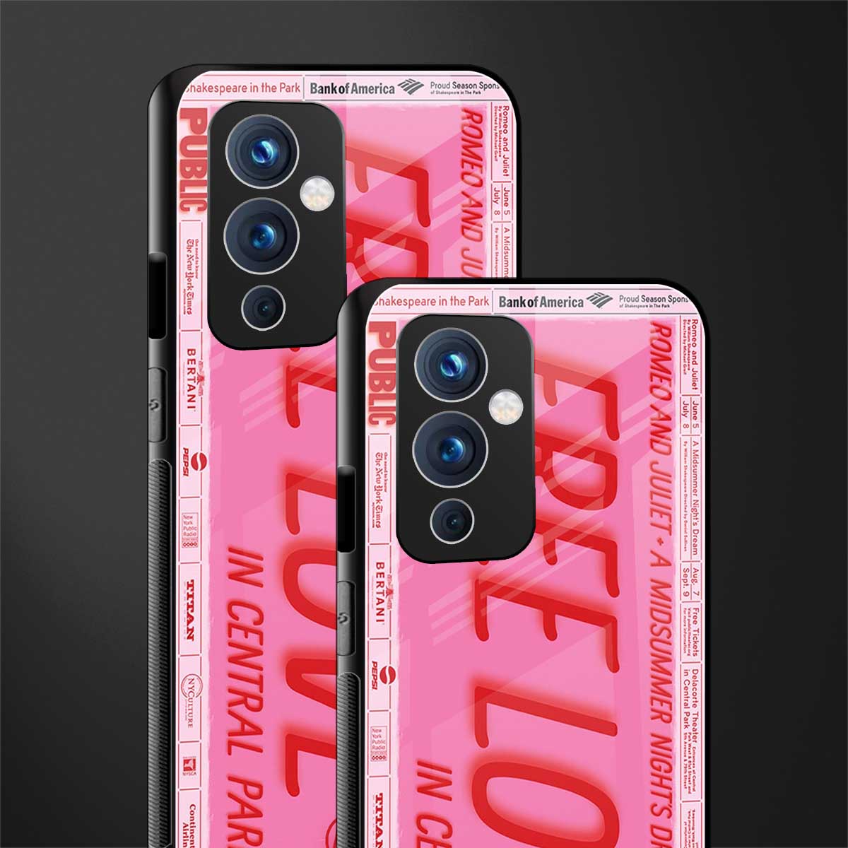 free love back phone cover | glass case for oneplus 9