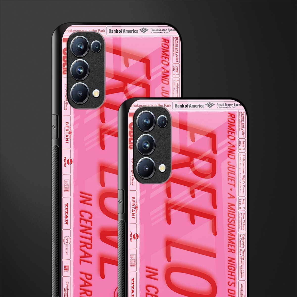 free love back phone cover | glass case for oppo reno 5