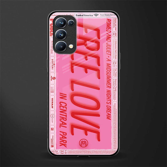 free love back phone cover | glass case for oppo reno 5