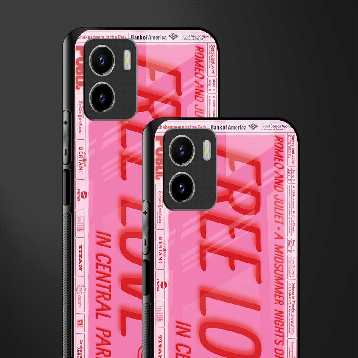 free love back phone cover | glass case for vivo y72