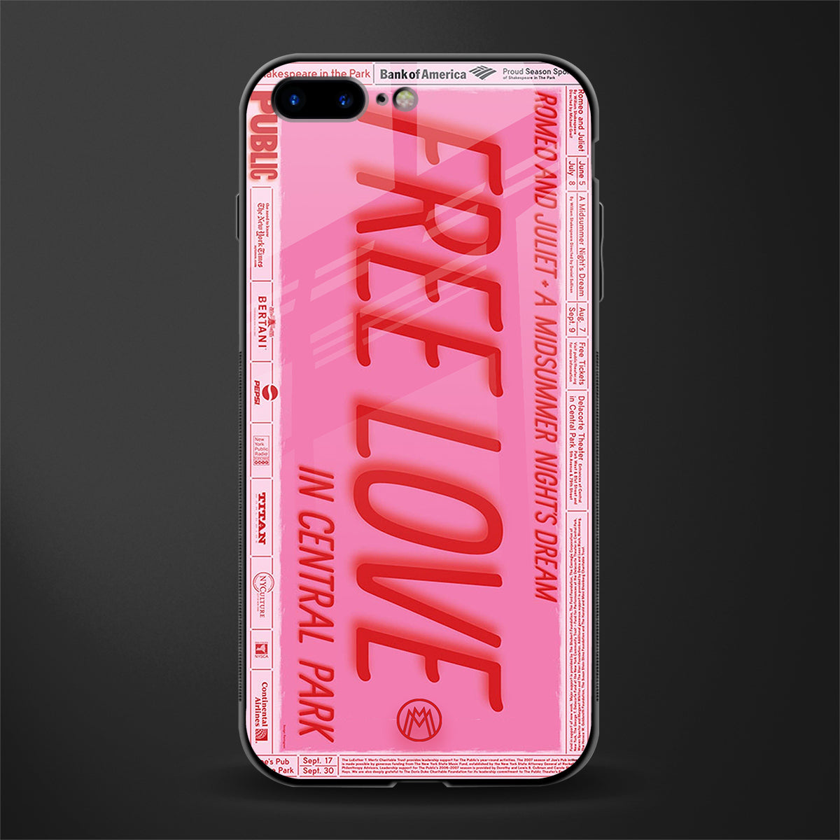 free love glass case for iphone 8 plus image