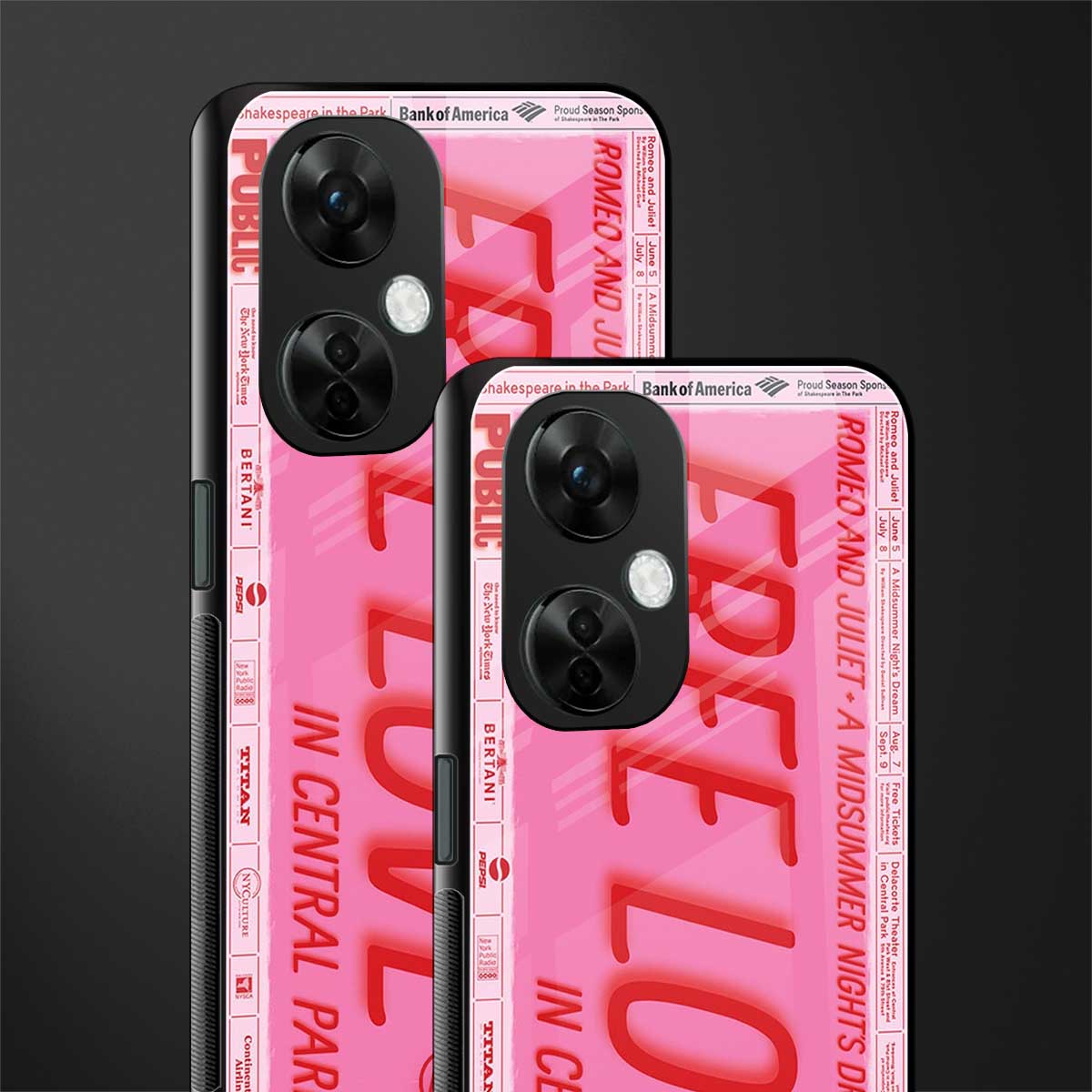 free love back phone cover | glass case for oneplus nord ce 3 lite