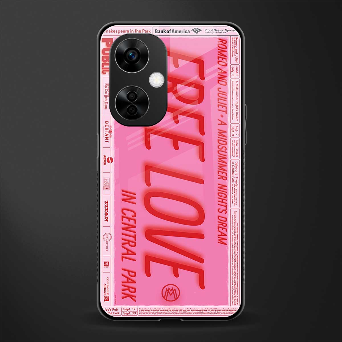 free love back phone cover | glass case for oneplus nord ce 3 lite