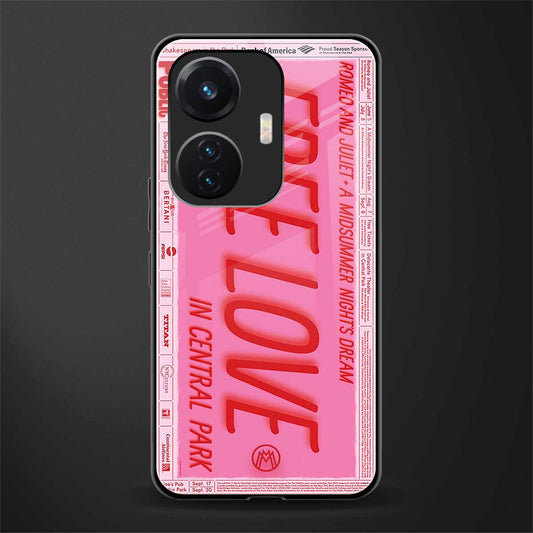 free love back phone cover | glass case for vivo t1 44w 4g