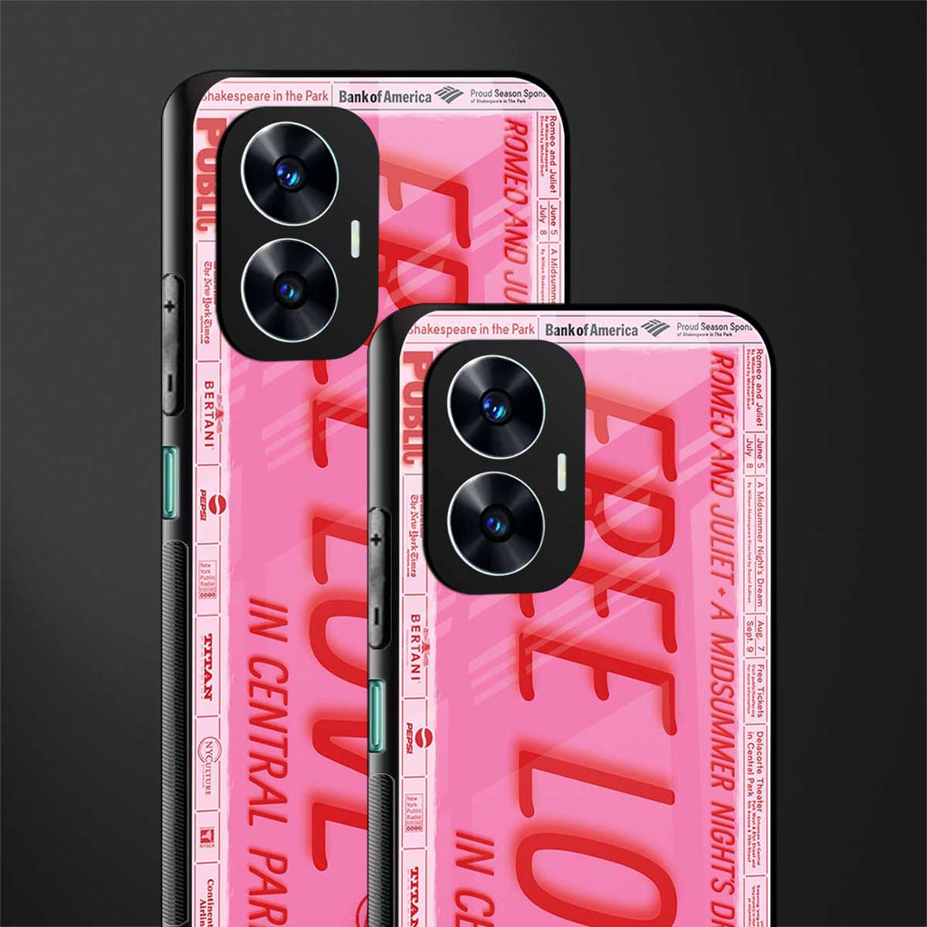 free love back phone cover | glass case for realme c55
