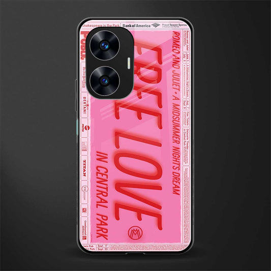 free love back phone cover | glass case for realme c55