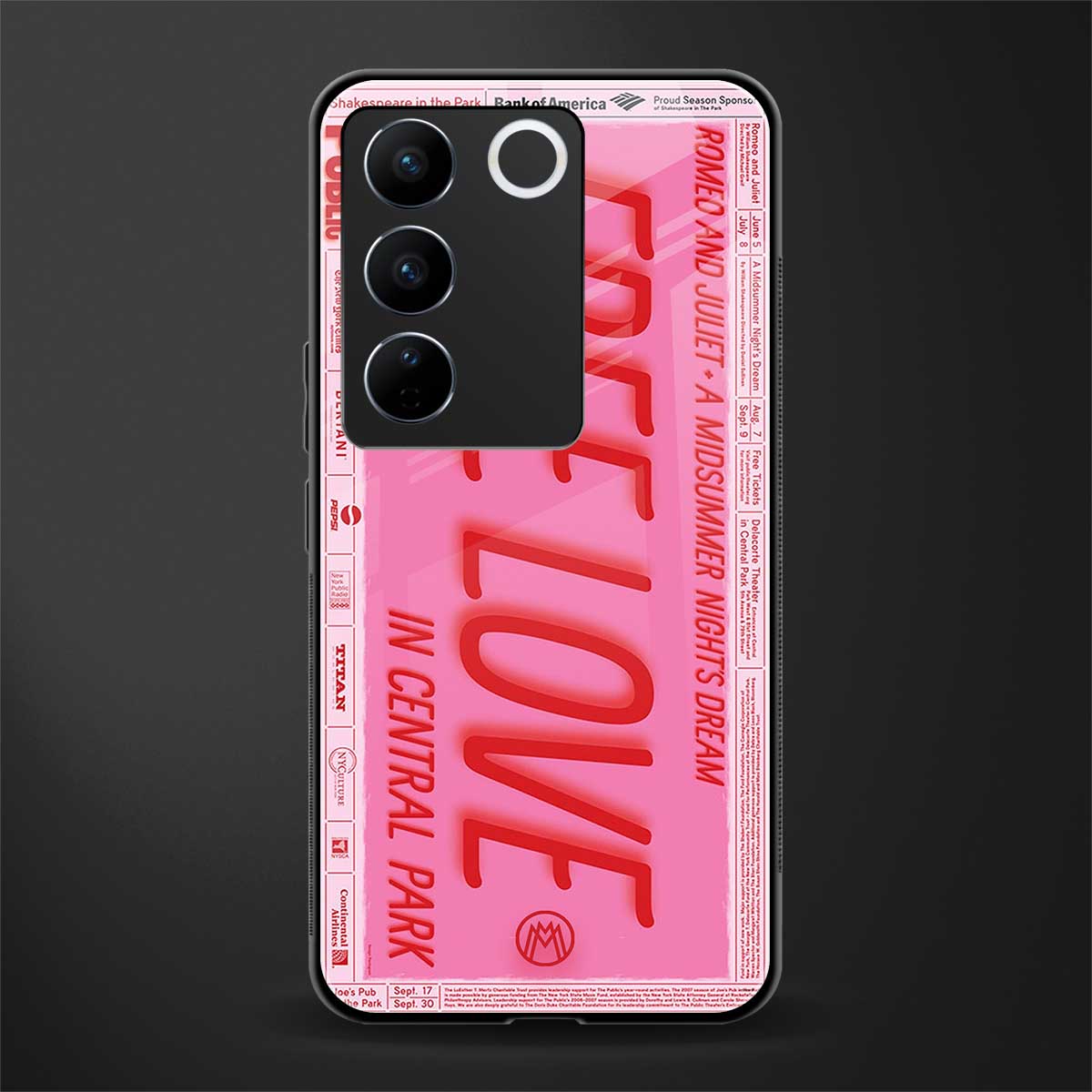 free love back phone cover | glass case for vivo v27 pro 5g