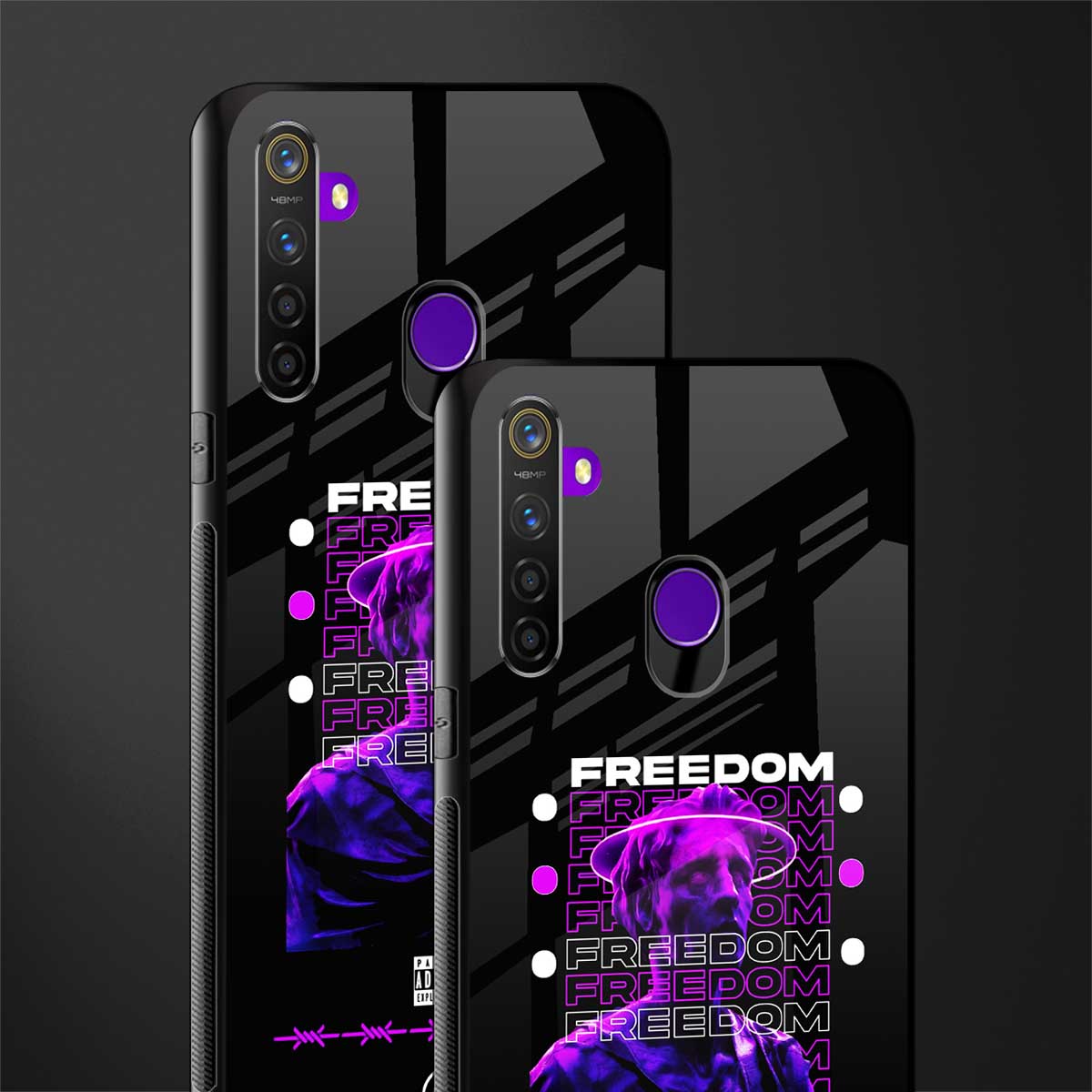freedom glass case for realme 5 pro image-2