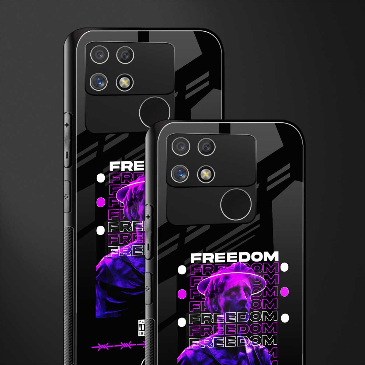 freedom back phone cover | glass case for realme narzo 50a