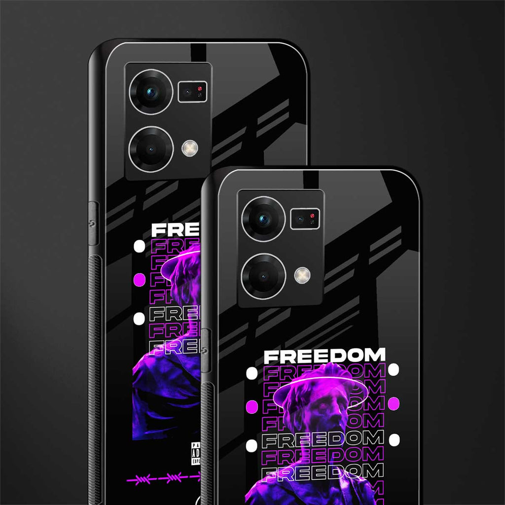 freedom back phone cover | glass case for oppo f21 pro 4g