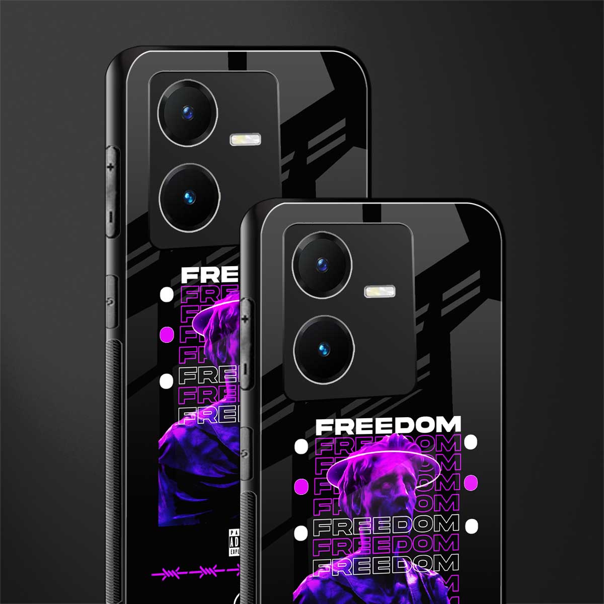 freedom back phone cover | glass case for vivo y22
