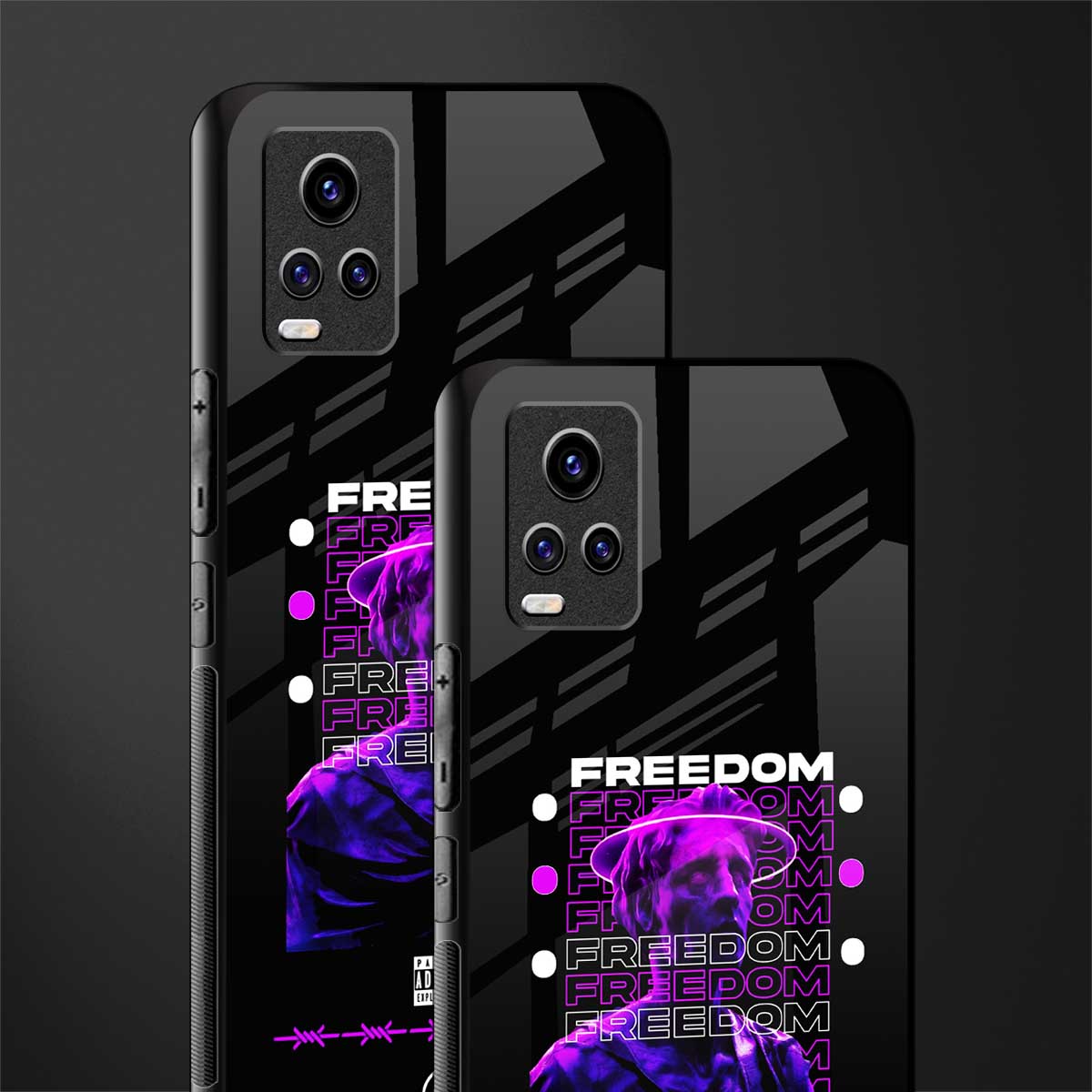 freedom back phone cover | glass case for vivo v21e 4g