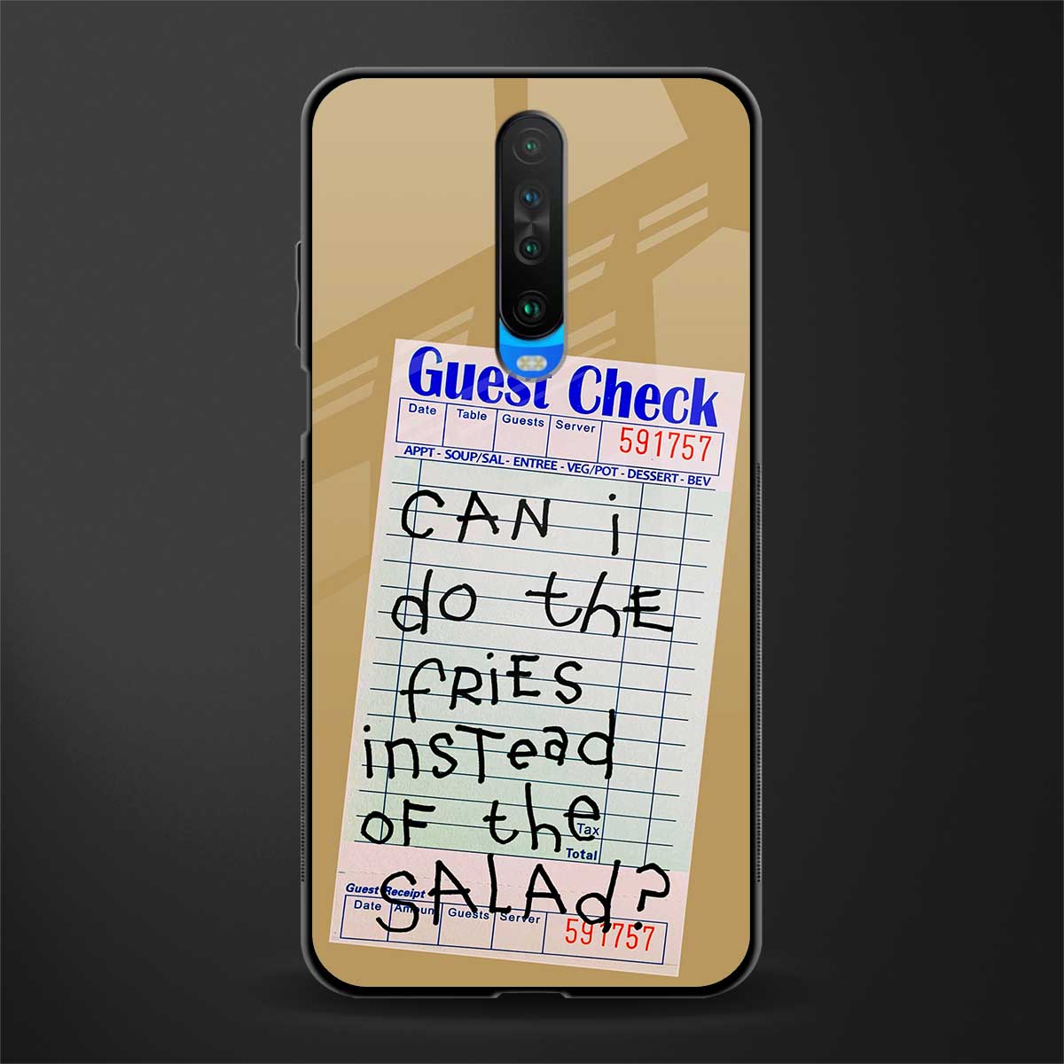 fries over salad glass case for poco x2 image