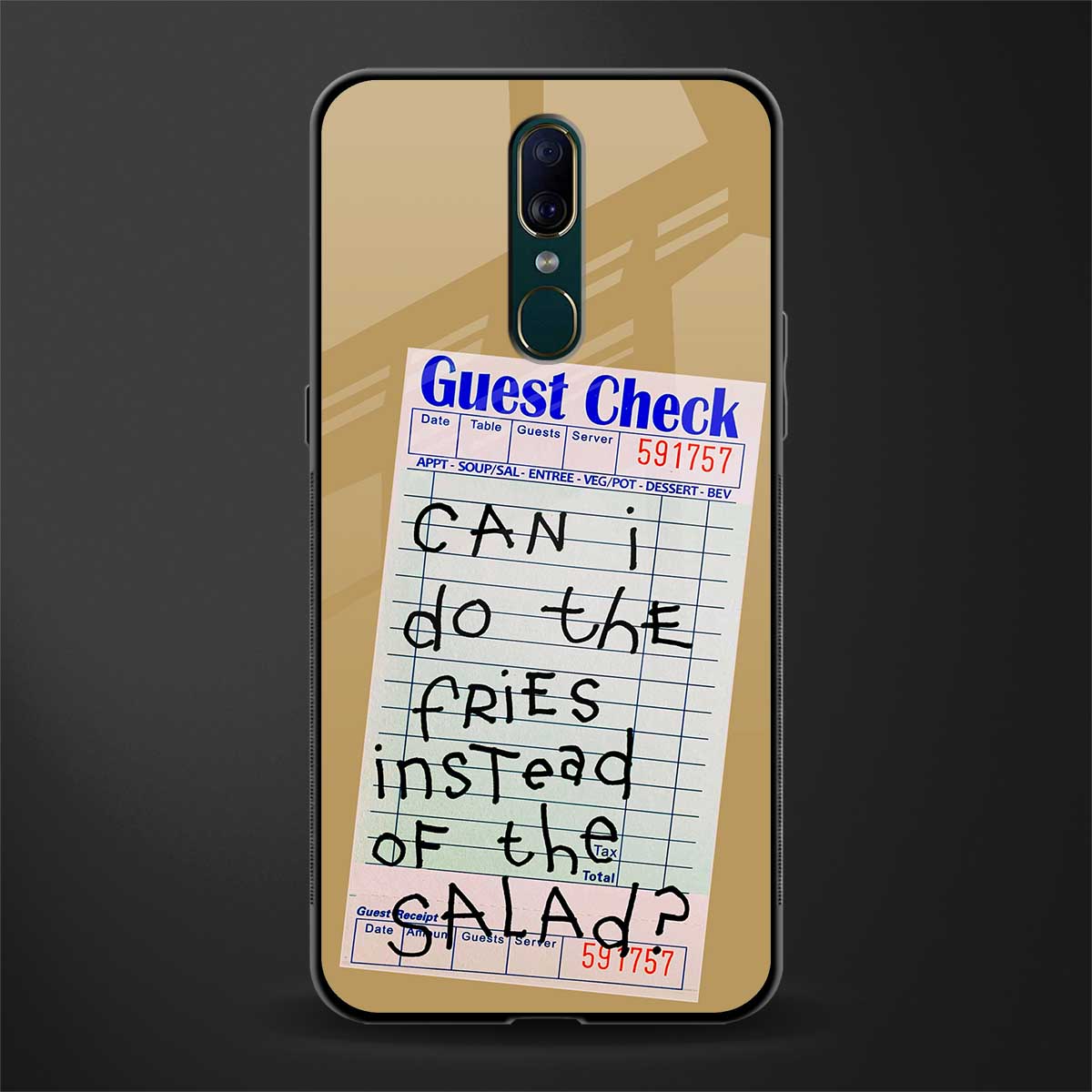 fries over salad glass case for oppo a9 image