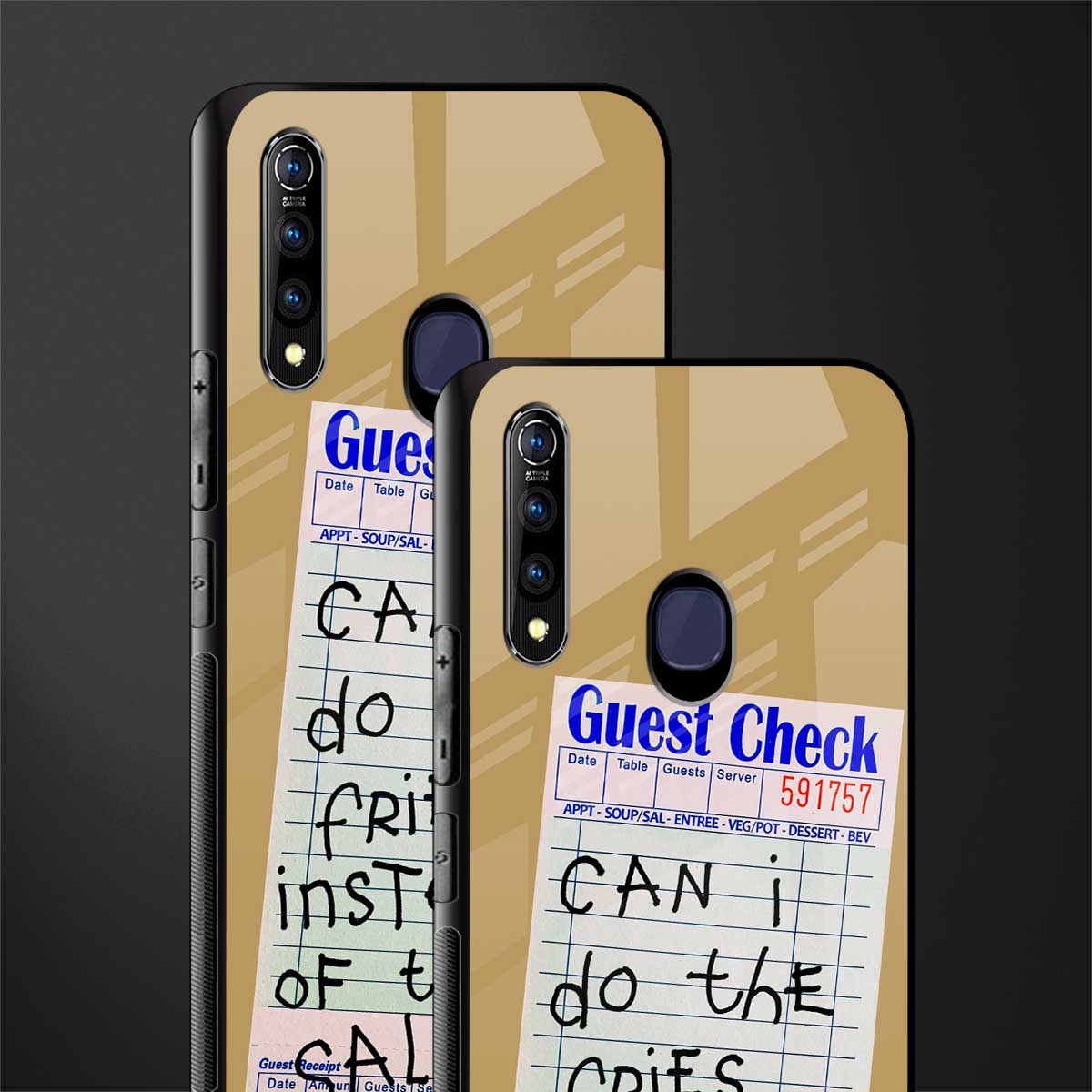 fries over salad glass case for vivo z1 pro image-2