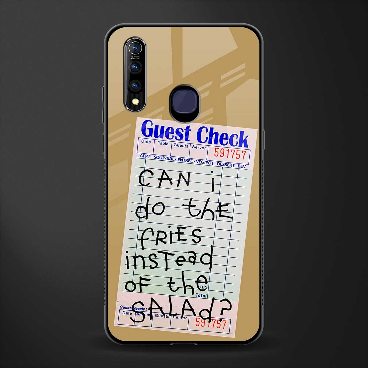 fries over salad glass case for vivo z1 pro image