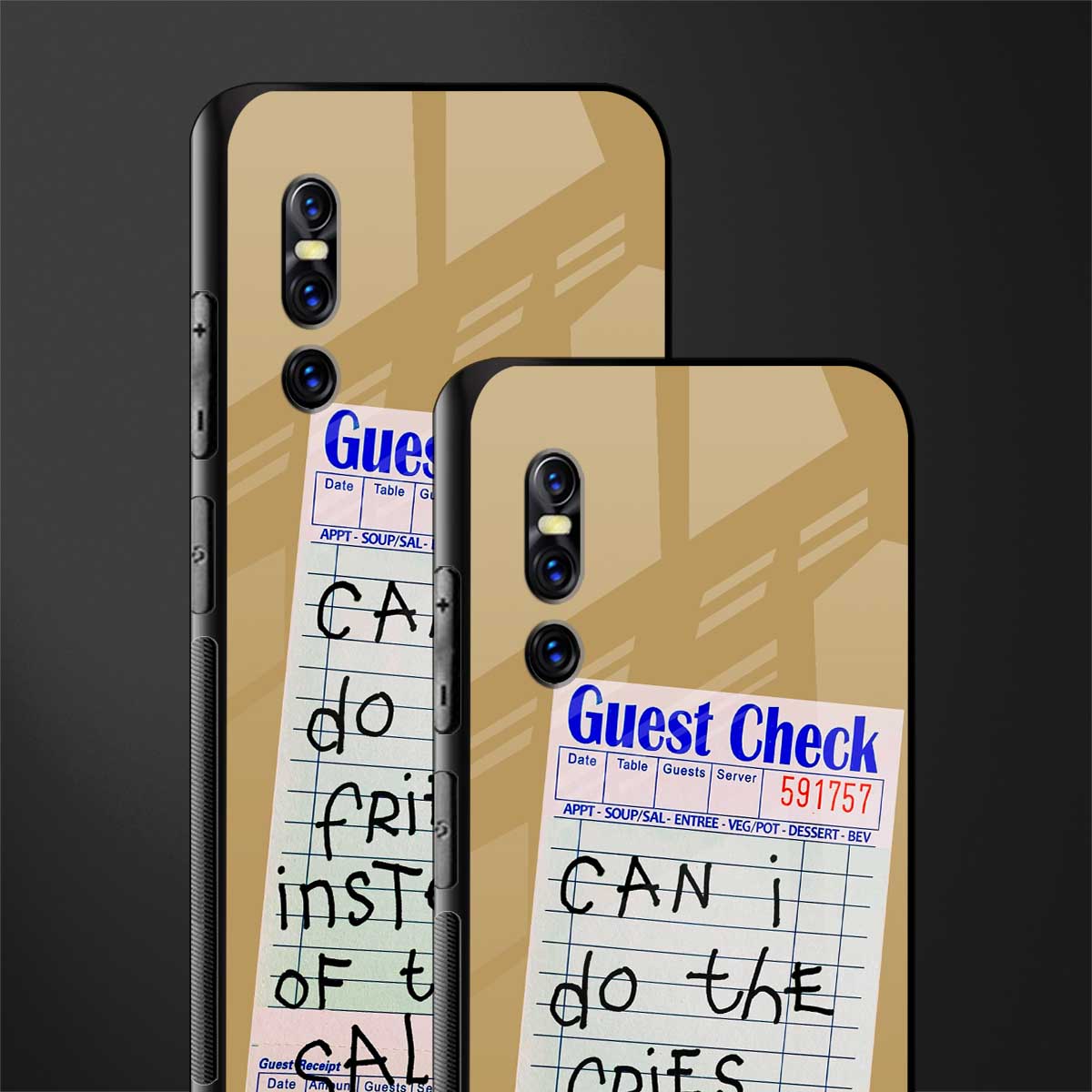 fries over salad glass case for vivo v15 pro image-2