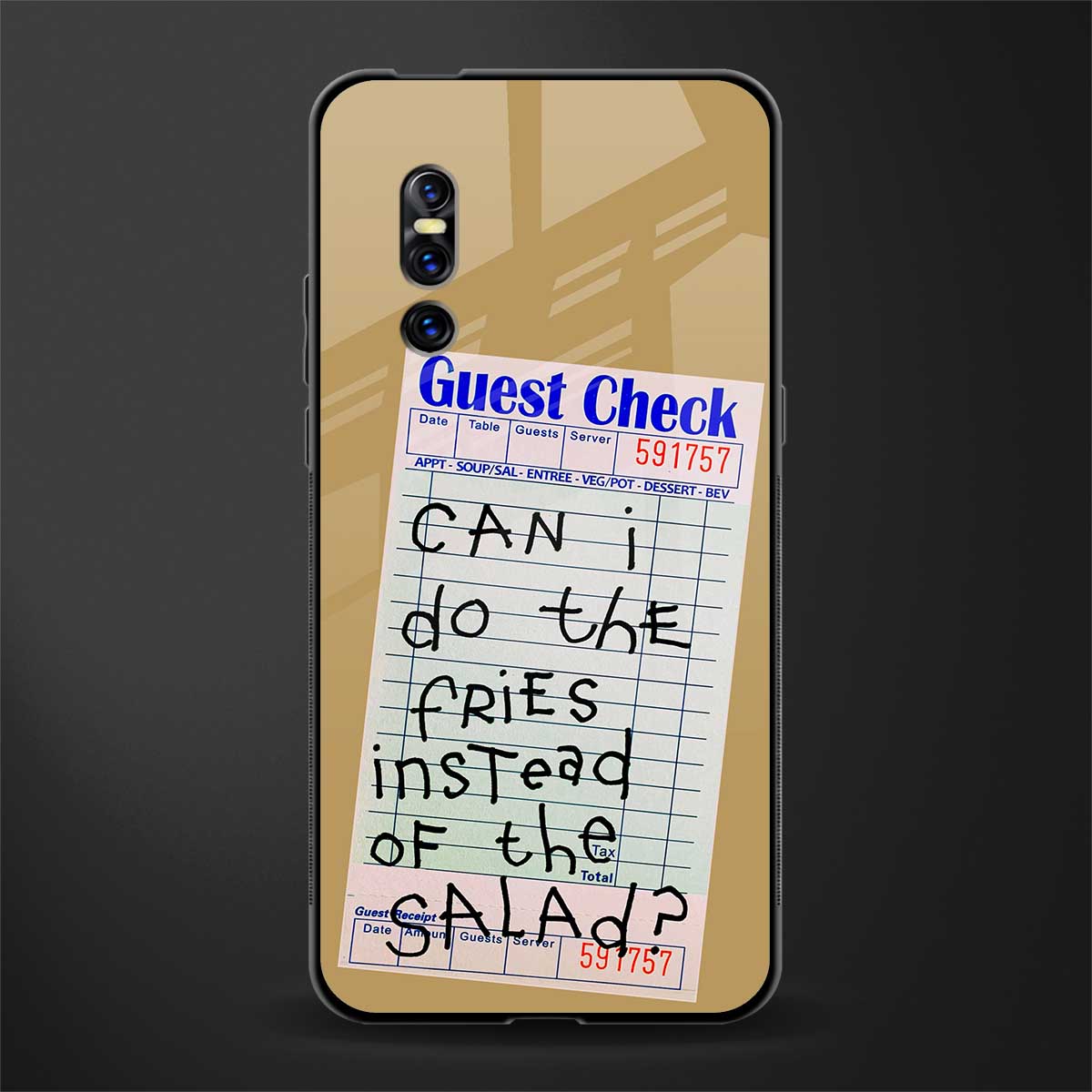 fries over salad glass case for vivo v15 pro image