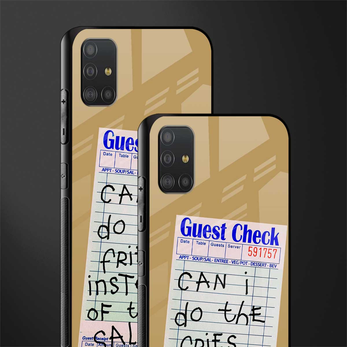 fries over salad glass case for samsung galaxy a51 image-2