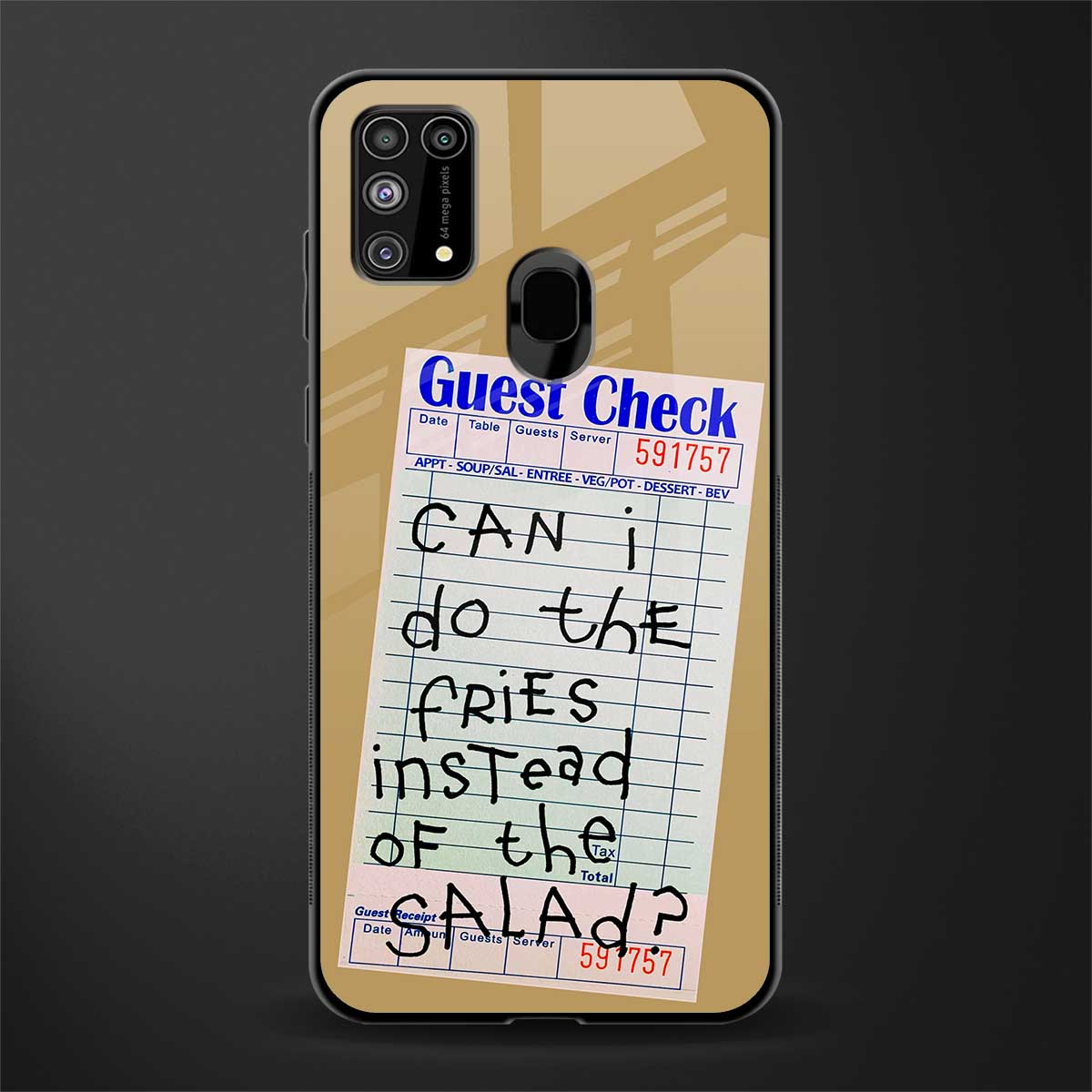 fries over salad glass case for samsung galaxy m31 prime edition image