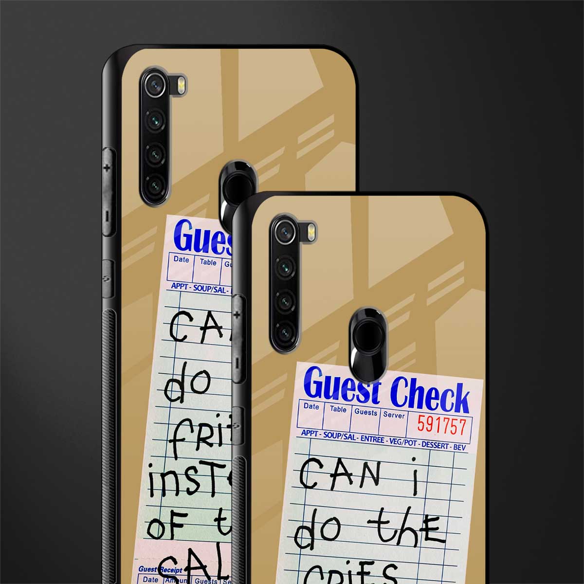 fries over salad glass case for redmi note 8 image-2