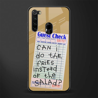 fries over salad glass case for redmi note 8 image