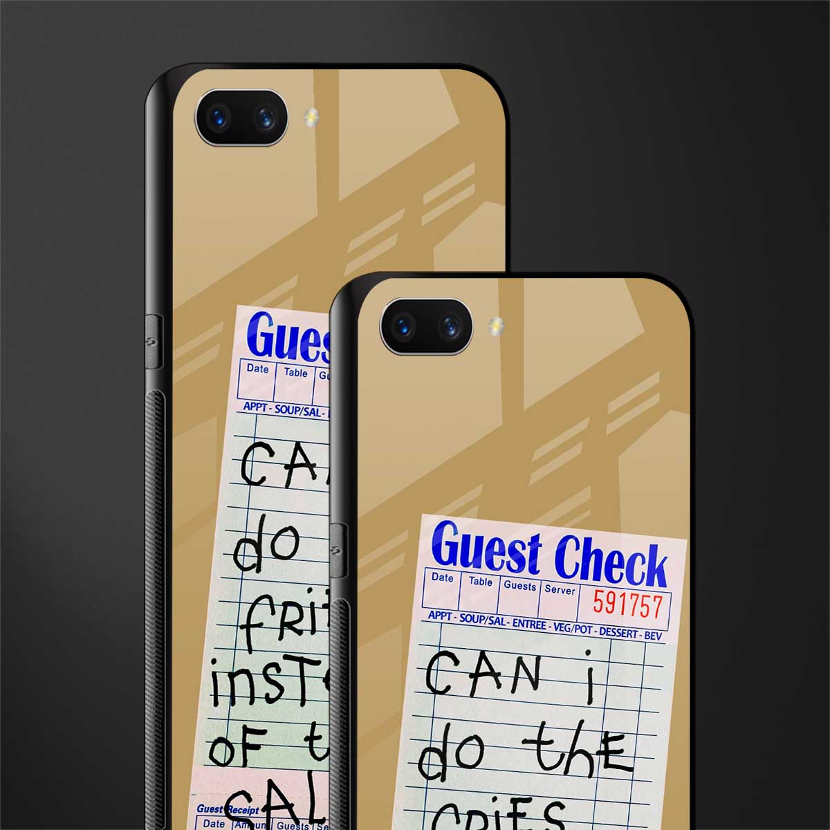 fries over salad glass case for realme c1 image-2