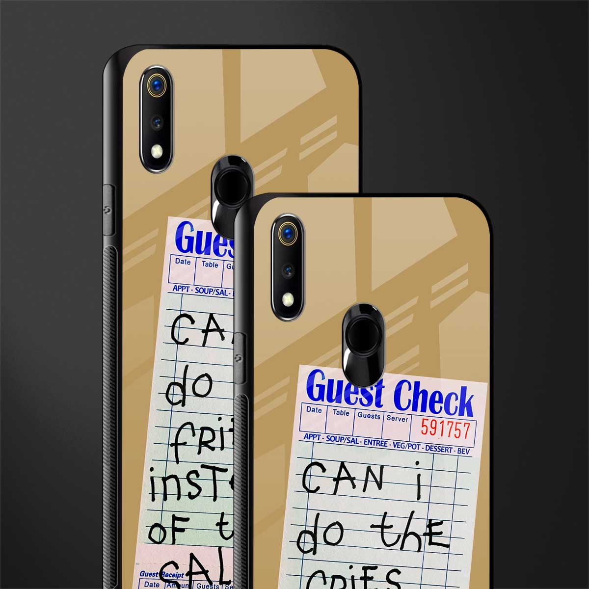 fries over salad glass case for realme 3 pro image-2