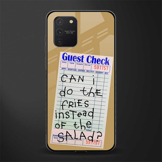 fries over salad glass case for samsung galaxy a91 image