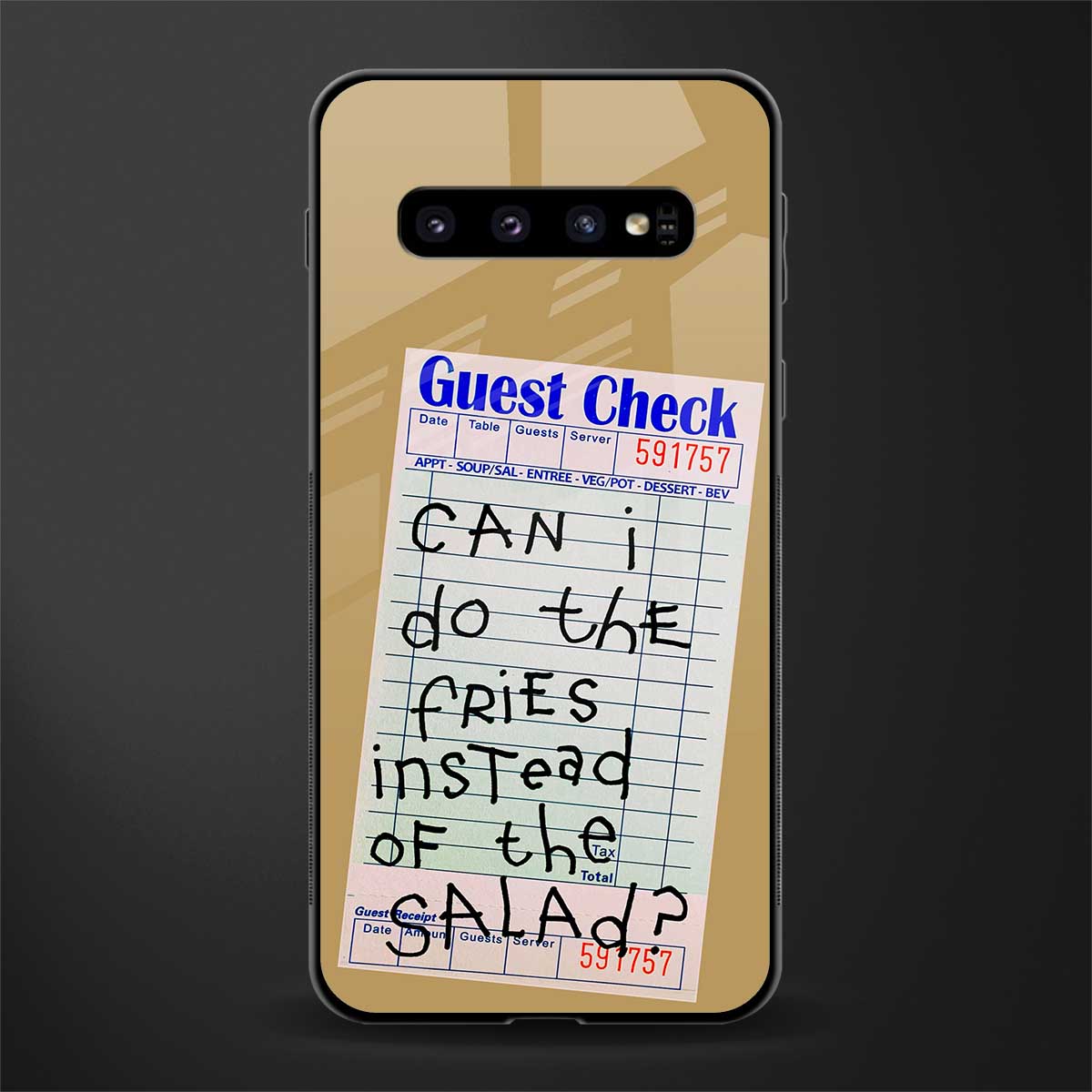 fries over salad glass case for samsung galaxy s10 plus image